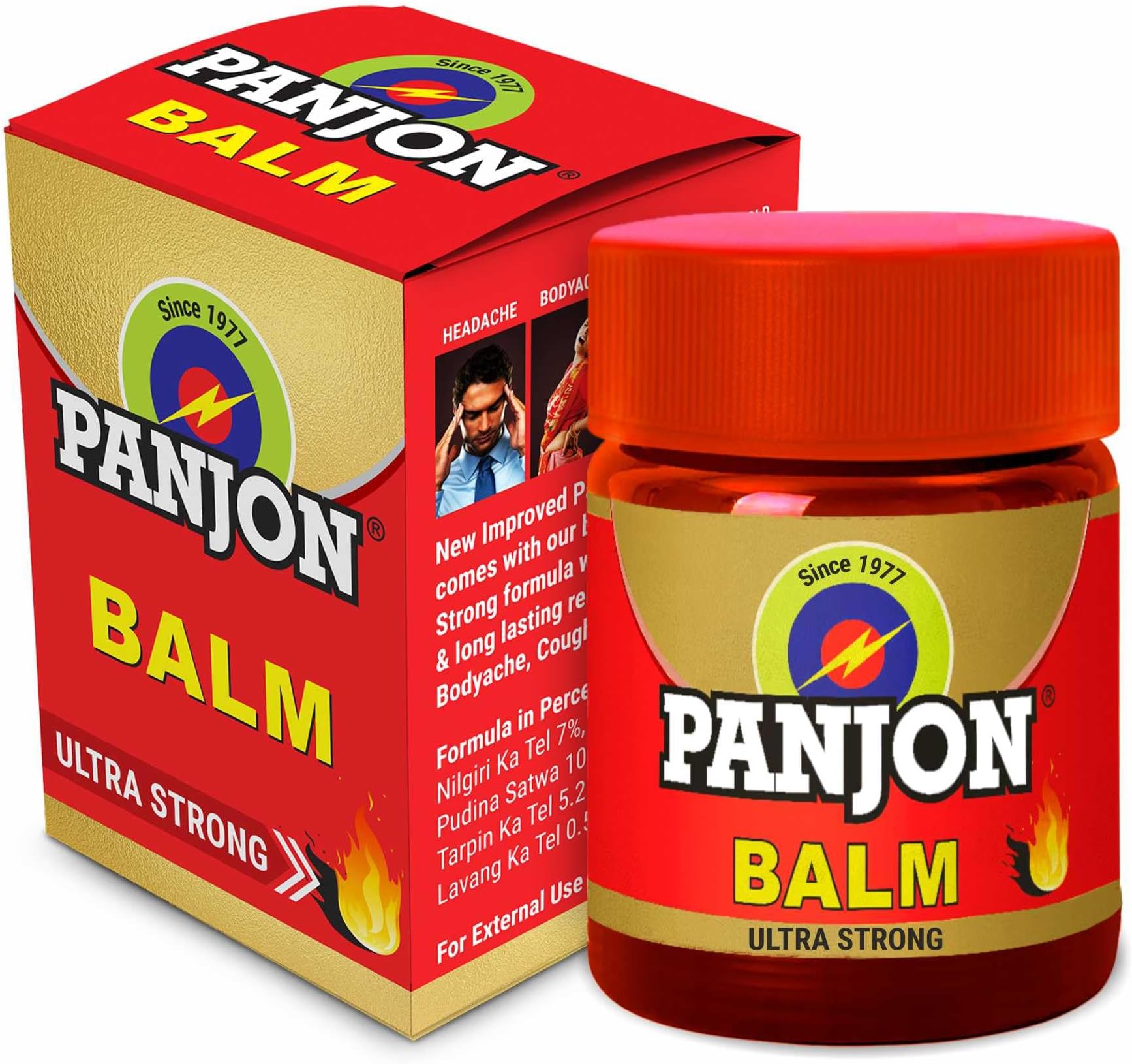 Balm (Extra Strong) Instant Relief from Headache, Body Pain, Sprain, Cold, 8 ml (Pack of 3)