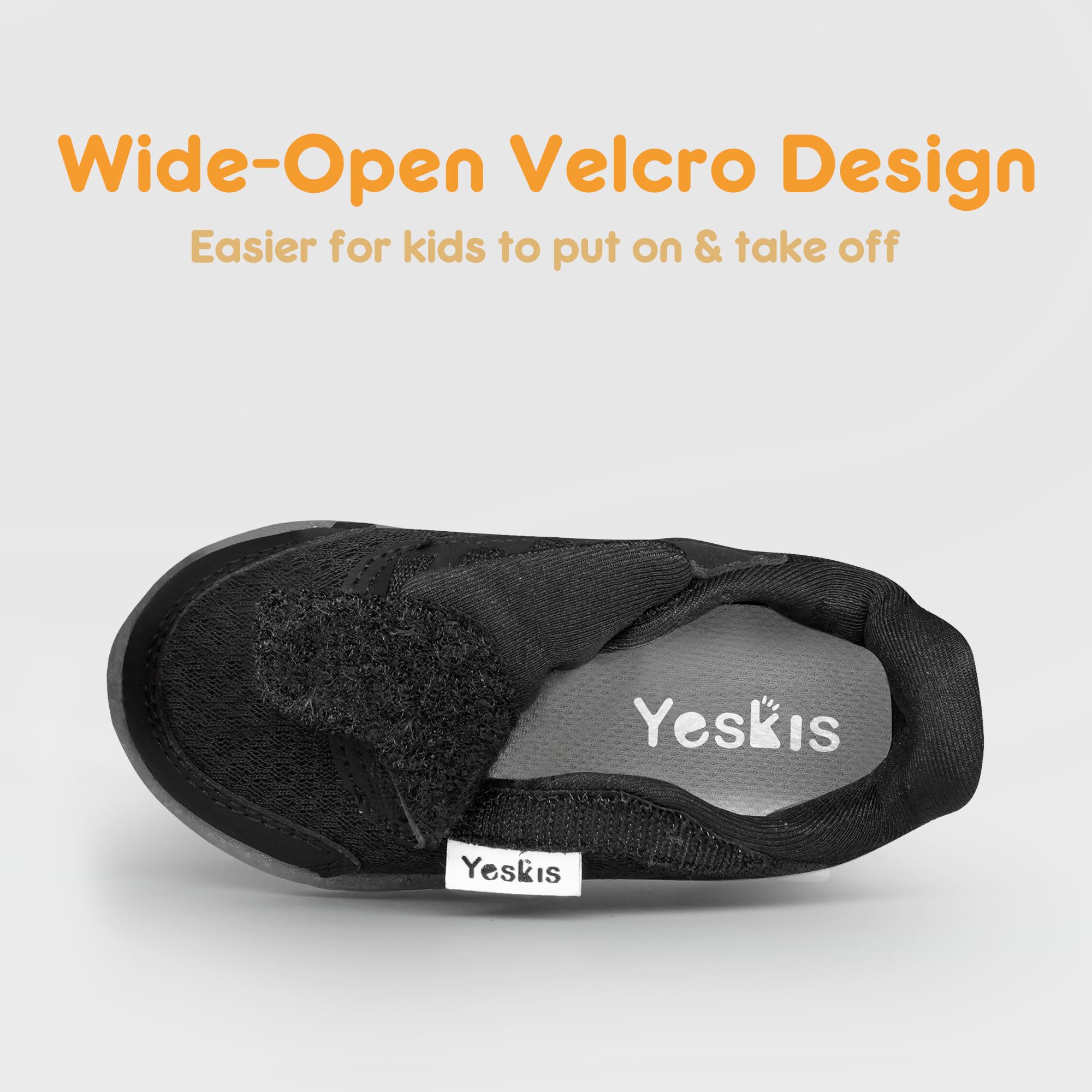 YESKIS Toddler Light Up Shoes Boys Girls Lightweight Breathable Non-Slip Mesh Running Sneakers for Toddler Black Size 10