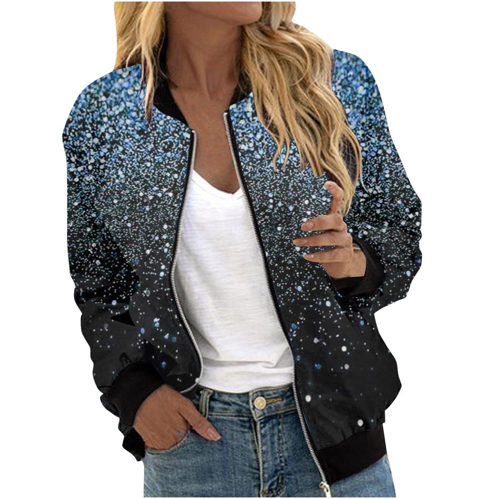 Herbstjacke Sale, Deal Des Tages, Übergangsjacke Damen Große Größen Winterjacke Frauen Mode Freizeit Platz Dünne Jacke Bluse Mantel Baseball Top Top Mit Knöpfen Damen, B Ware Rückläufer