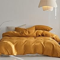 Vista 1 de TOSMO Juego de funda de edredón de lino, 100% lino francés natural, juego de 3 piezas, suave y transpirable para personas que duermen con calor, 1