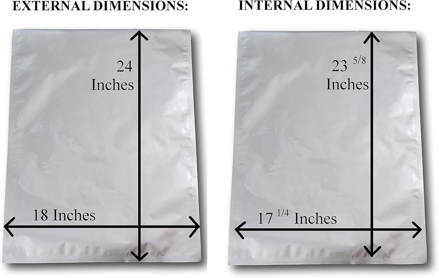 5 Gallon (18"x24") 5 mil Mylar Bag for Long Term Food Storage, Emergency Preparedness, Restaurants, Baking, Coffee, Tea, and Pharma (Heat Sealable) (50 or Wholesale Priced Case of 150) (150)