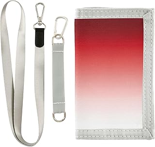 Carteras para niños y niñas, cartera triple para niños, pequeña, color blanco, rojo, degradado, con bolsillo para monedas, monedero de regalo, Blanco y rojo degradado, 12.5×23cm, Moderno