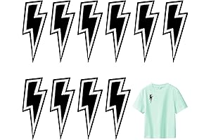 Embroidered Lightning Bolt Patch Sew on Patch for Clothes, Hat, Jeans, Bag - 10 Pcs