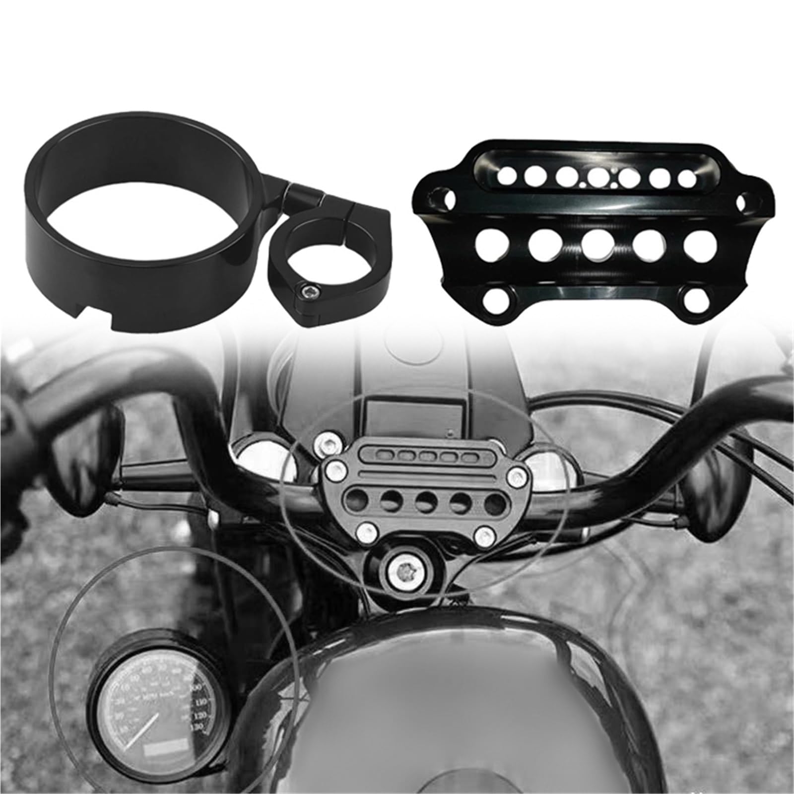 Pince de rehausseur de guidon et support de compteur usiné pour Sportster