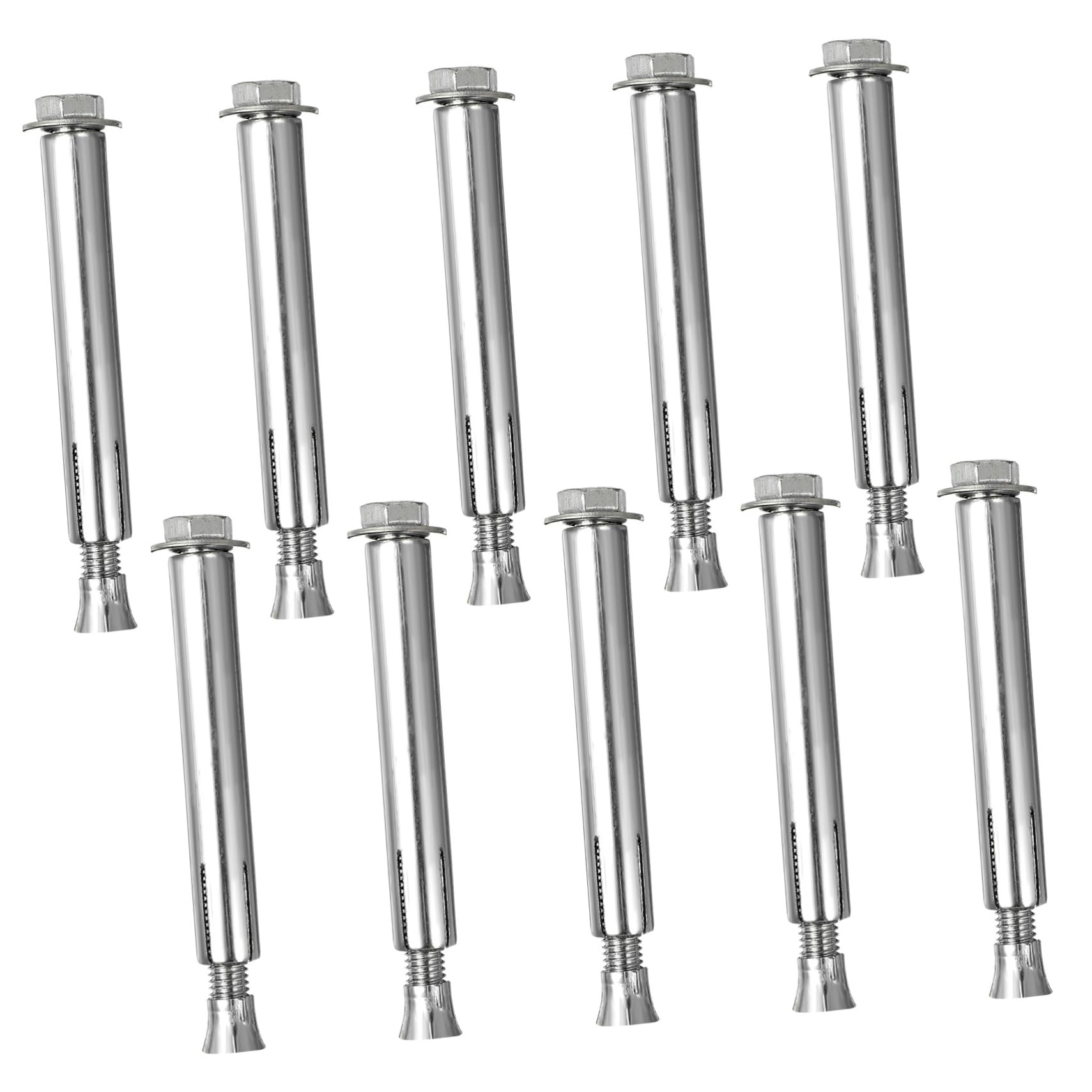 KICHOUSE Expansion Screws for Speed Bumps 10 Pack Driveway Bolt Expansion Fasteners Anti-deformative