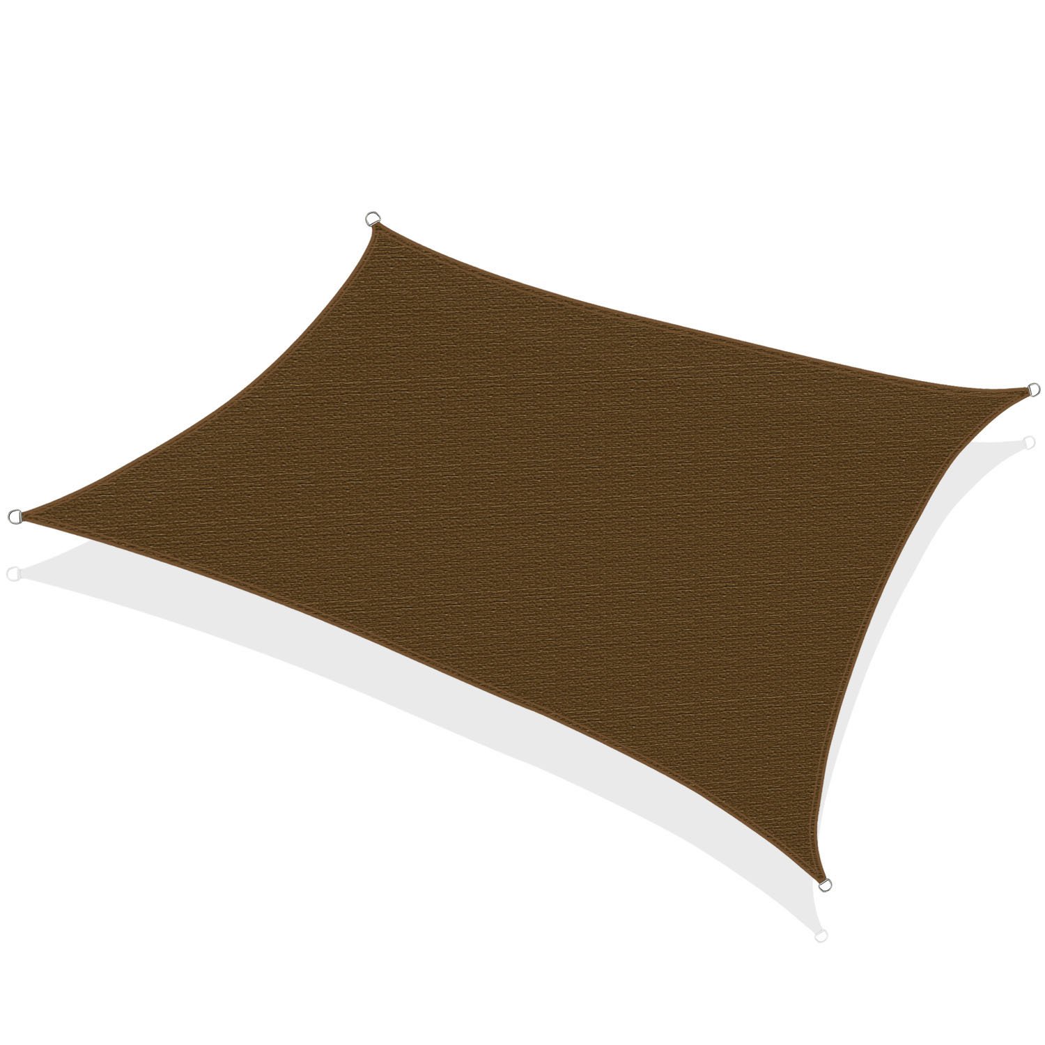 KHOMO GEARRectangular Sun Shade Sail 8 x 12 Ft UV Block Fabric - Brown