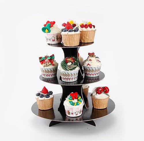 Miniatura 2 de 2 soportes para cupcakes de 3 niveles, soporte para pasteles, torre escalonada para mesas de postres, decoración de fiestas temáticas de cumpleaños,