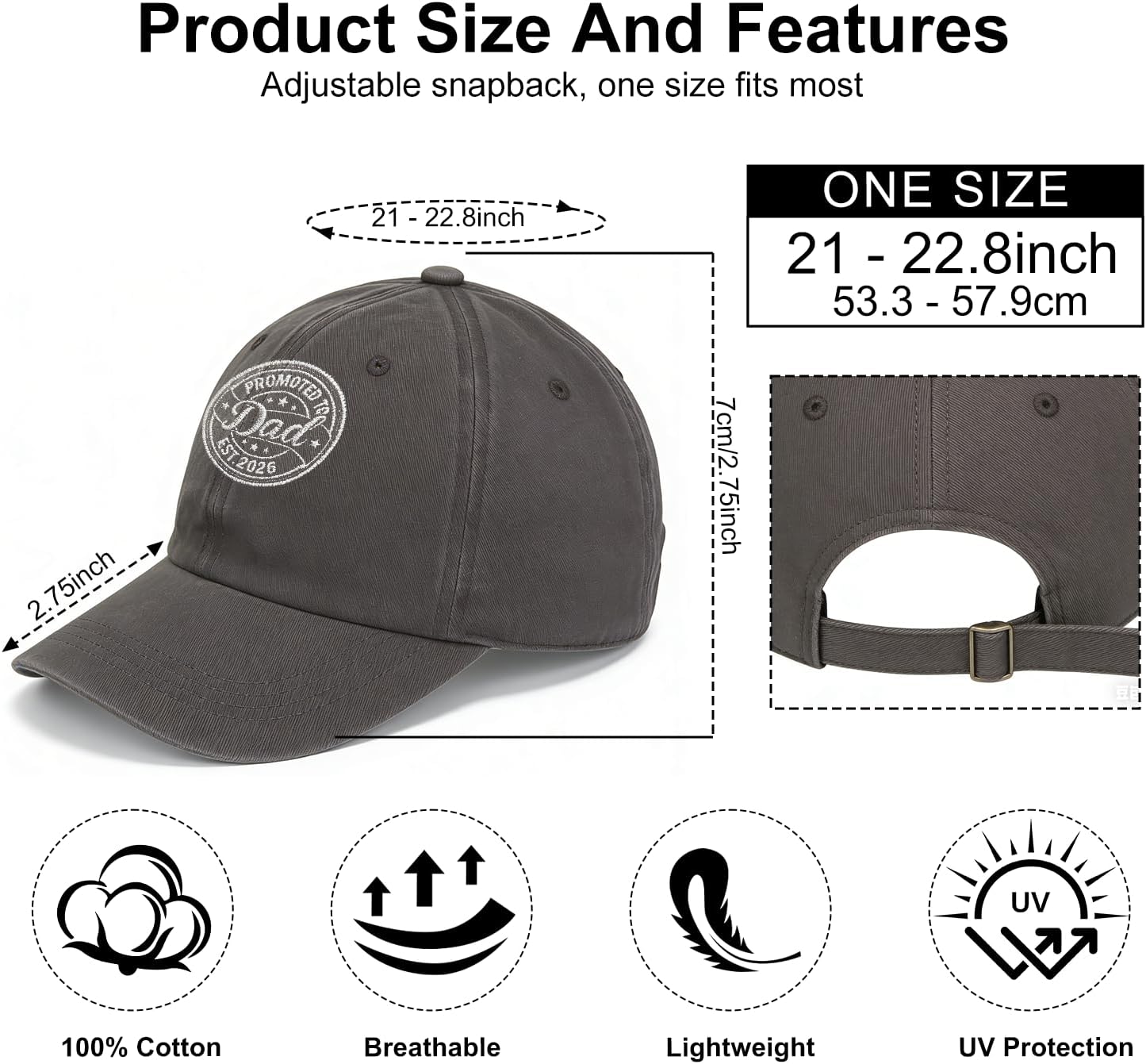 New Dad Gifts Hat - Funny First Time Dad Gifts, Thoughtful Present for Expecting Fathers image 3