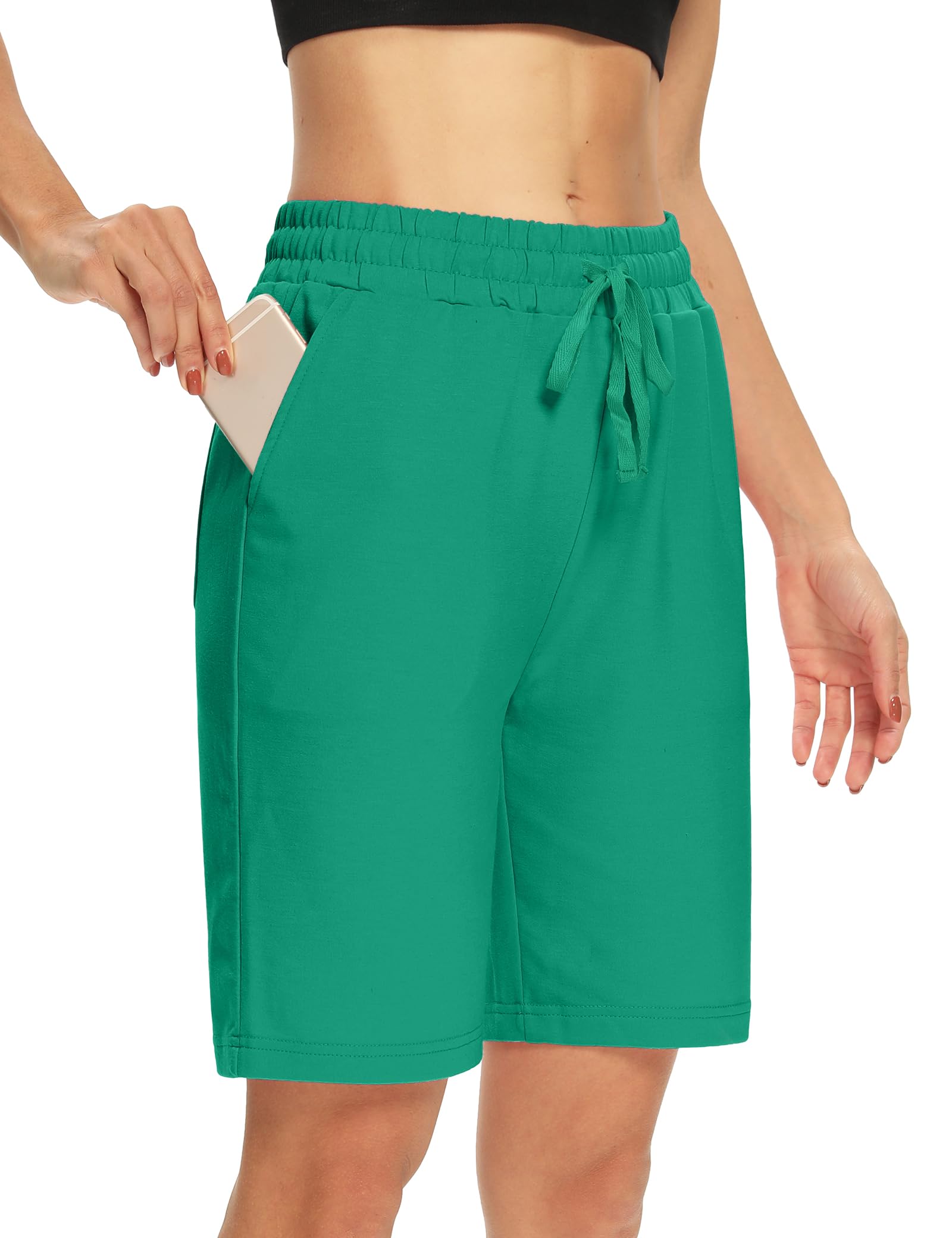 DIBAOLONG Womens Yoga Shorts Loose Comfy Drawstring Lounge Bermuda Shorts with 3 Pockets