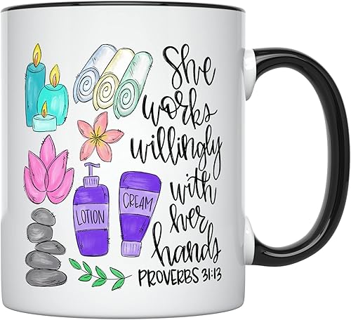 YouNique Designs Taza para terapeuta de masaje, 11 onzas, taza de café para terapeuta de masaje para mujeres, regalos de terapeuta de masaje,