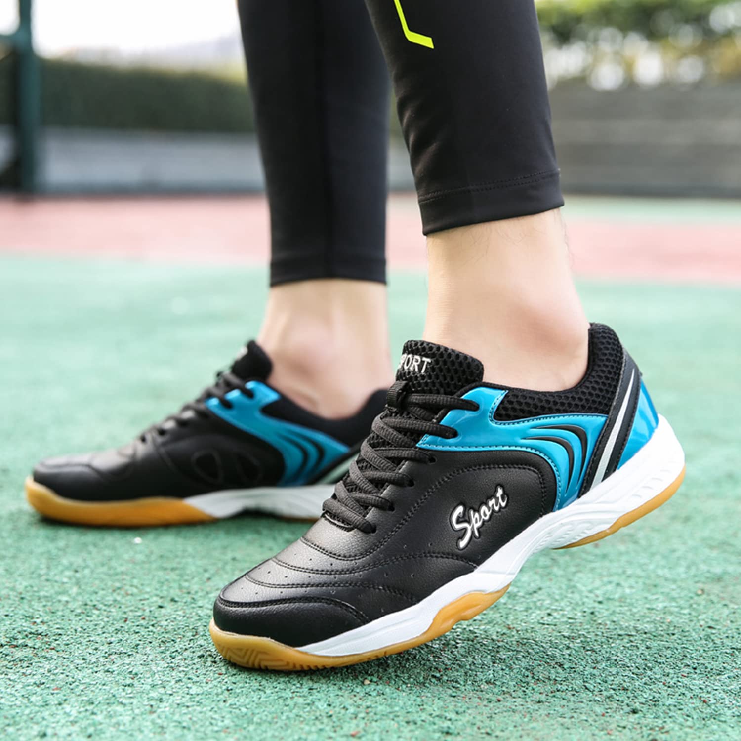 Zapatos de bádminton Unisex para Adultos, Zapatos de bádminton para Interiores de Goma de Goma Que no Dejan Marcas para Hombres y Mujeres