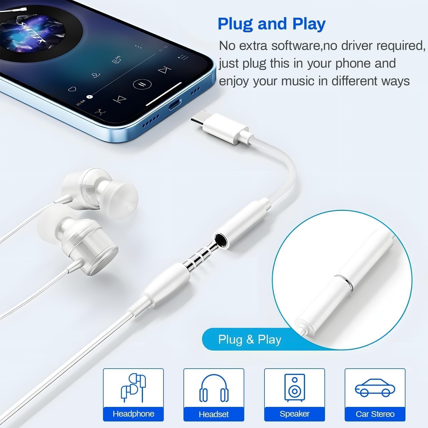 USB-C Auf Klinke Adapter (2 Stück) | Mit DAC-Chip Für IPhone 15, Galaxy S23