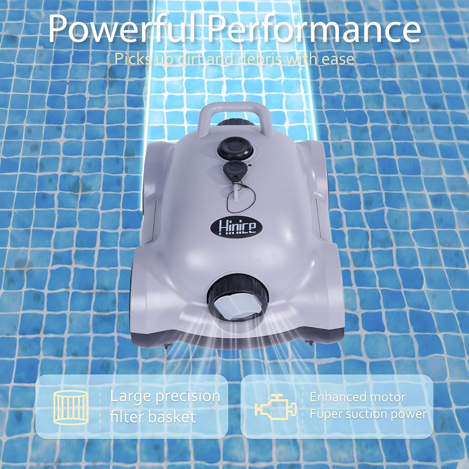 Cordless Upgraded Robotic Pool Cleaner,Automatic Pool Vacuum Robot for In-Ground/Above Ground Pools,150 Min Runtime, IPX8 Waterproof, 2200 Sq Ft Coverage (Grey)