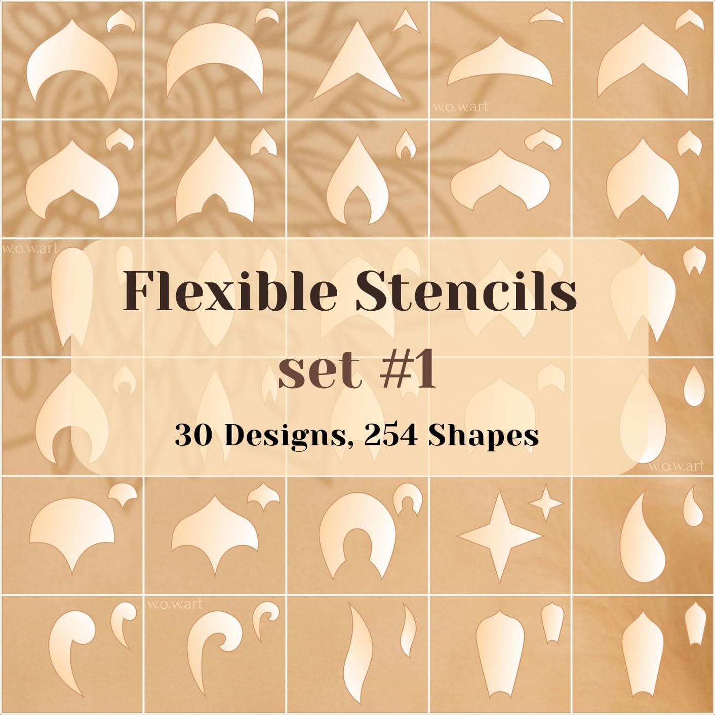 Flexible Mandala Stencil Set with 30 Unique Patterns in Multiple Sizes, 254 Pieces Total. Ideal for dot Painting, Mandalas, Geometric and Decorative Art on Wood, Paper, Canvas, MDF, and More