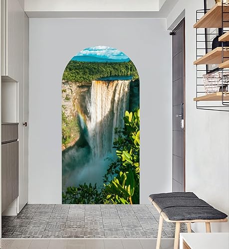 Miniatura 6 de Kaieteur - Vinilo adhesivo para pared, diseño de cascada de Guyana, autoadhesivo, extraíble, decoración de pared para sala de estar, dormitorio,