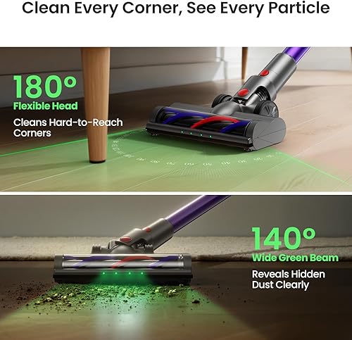 Miniatura 4 de Xlife Aspiradora inalámbrica, 550 W, 48 KPA, aspiradora inalámbrica para el hogar, aspiradora inalámbrica con autoservicio, cepillo antienredos para