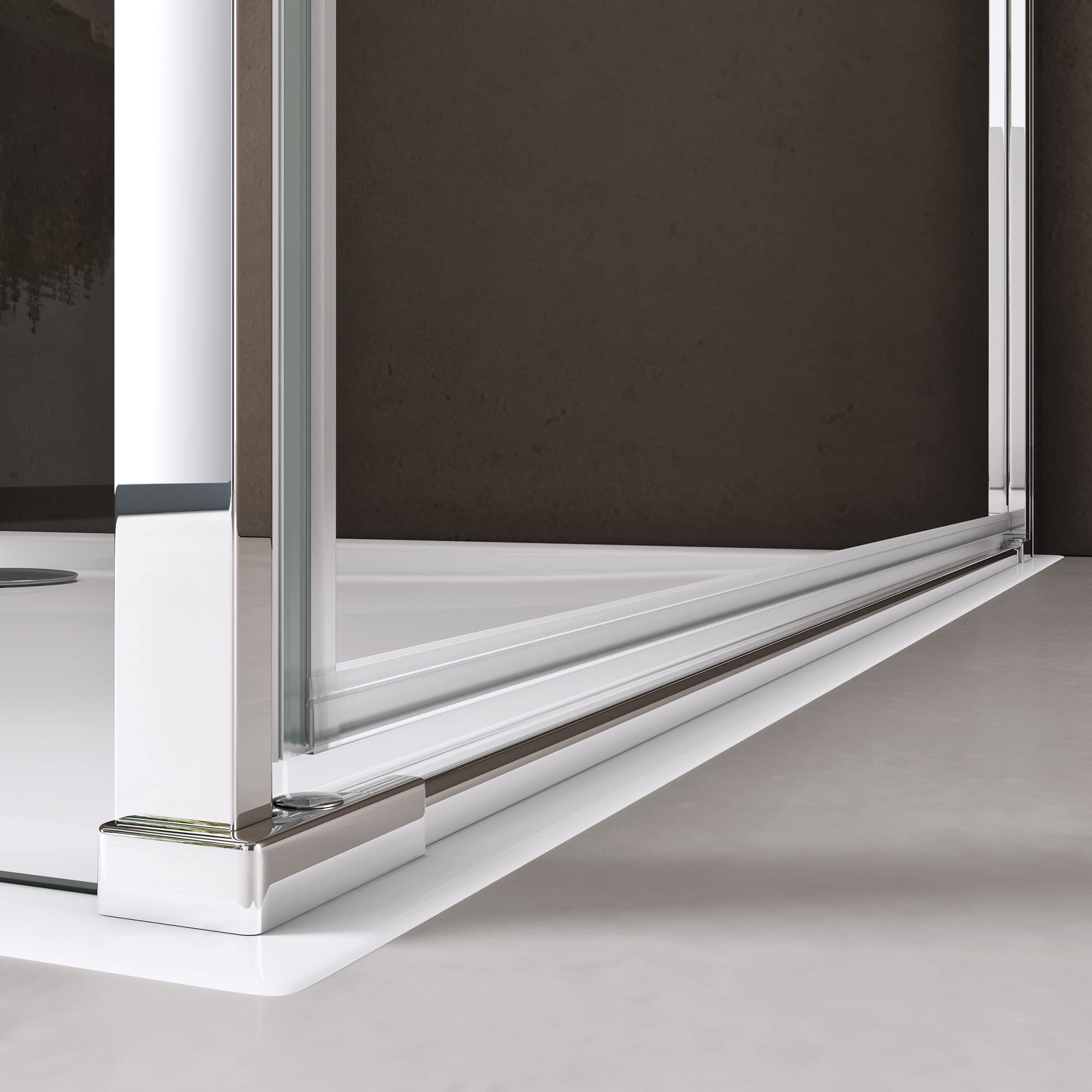 doporro Cabine de Douche en Angle Montage réversible 90x90x195 Paroi de Douche Design Ravenna36K-Plus Porte Pivotante Autolevante en Verre Transparant de 8mm