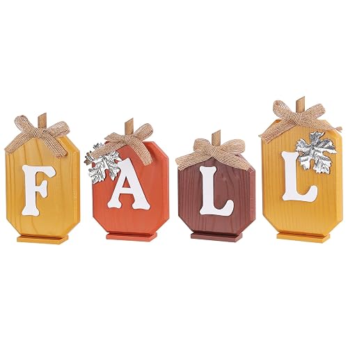 Fall Decorations for Home, Pumpkin Wood Sign with Fall Lettered