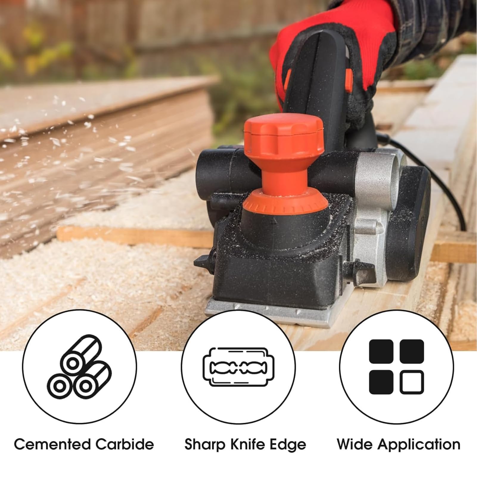 10 Lame HSS Per Pialla Elettrica - 82mm, Reversibili, Di Ricambio Per Lavorazione Legno - Foto 9