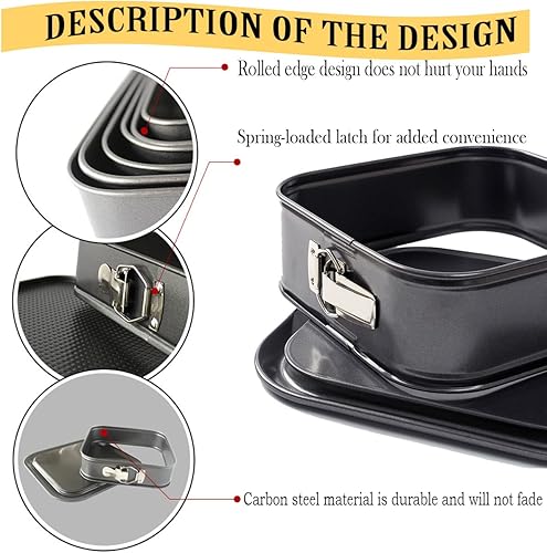 Miniatura 2 de FONTSATTY Springform - Molde para pasteles de 9 pulgadas con parte inferior extraíble, moldes para hornear, antiadherentes, a prueba de fugas (9