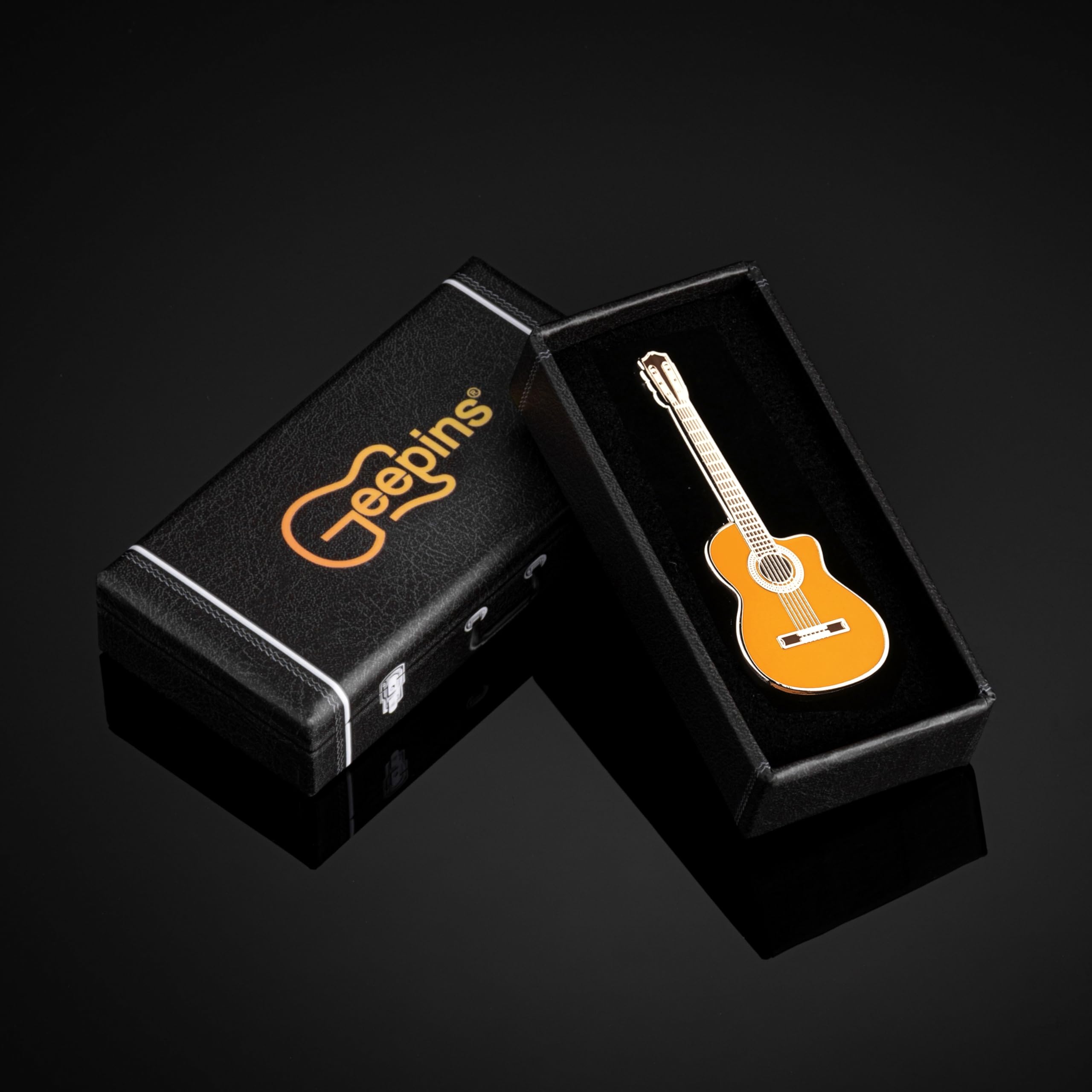 Classical Cutaway Guitar Pin Badge by Geepins - Image 2