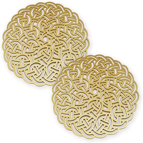 Juego de 2 manteles individuales de madera tallados para comedor, mesa de café, resistentes a los arañazos, a las manchas de calor, decoración de