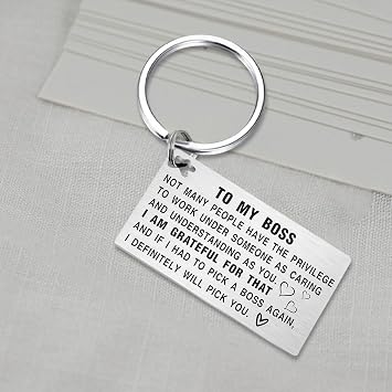 TGCNQ Funny Bosses Day Gifts, Best Boss Keychain for Men, Boss Appreciation Gifts for Women