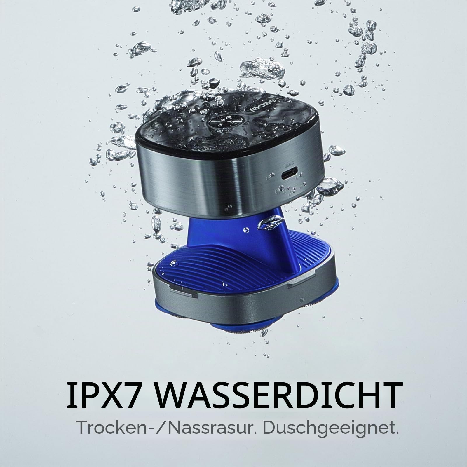 yoose Glatzen- Rasierer Herren elektrisch, IPX7 Glatzenrasierer (magnetisch 5 Scherköpfe, 90 Mins Laufzeit, USB-C-Schnellladung, Akkuanzeige, Kabellos, Nass- & Trockenrasierer) kopfrasierer, schwarz