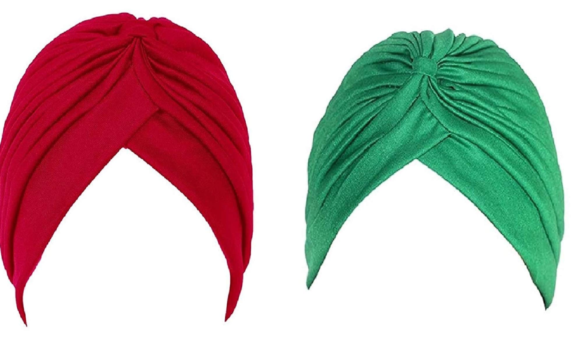 BISMAADH 2 Pcs Men & Women Pleated Head Wrap Knit Bonnet Turban/Pleated Stretchable Polyester Pagri Head Cover/Sun Cap (Red & Light Green) (B08YN3MP4G) Amazon Price History, Amazon Price Tracker