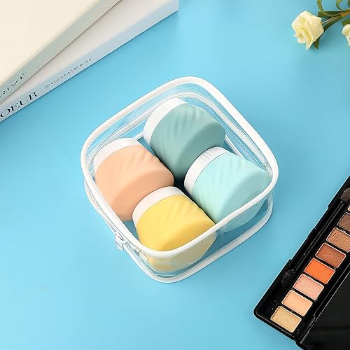 Vista 51 de Gemice Recipientes de viaje para artículos de aseo personal, tarros de crema de silicona aprobados por la TSA, tamaño de viaje con bolsa