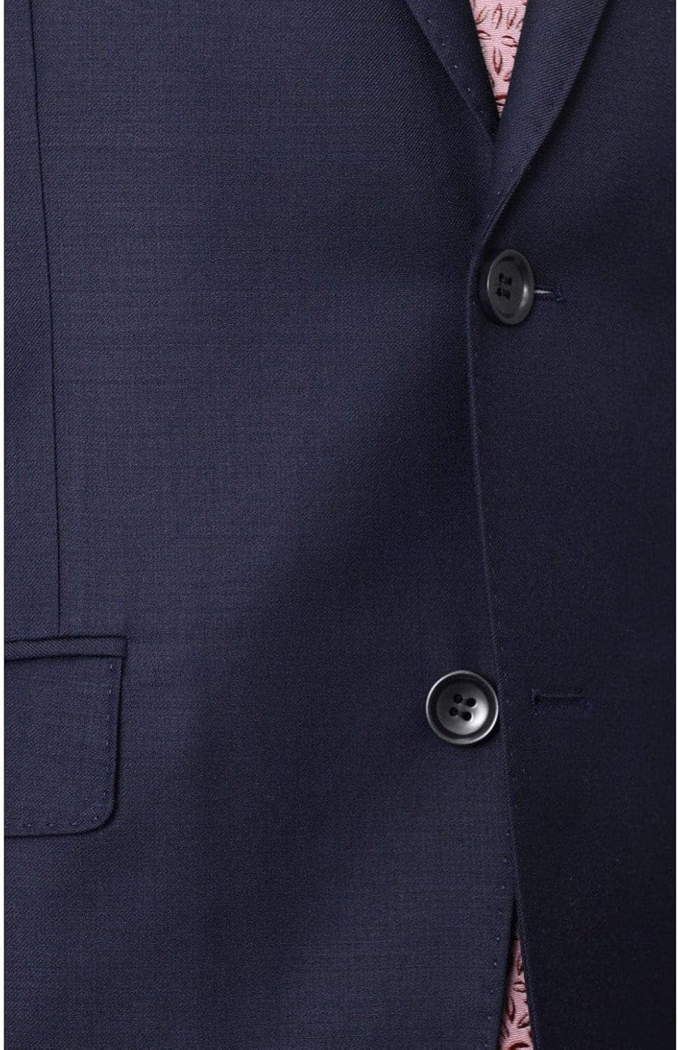 Arthur Black Mens Slim Fit Two Button 100% Wool Wrinkle Resistant Suit - Solid Navy - Image 2