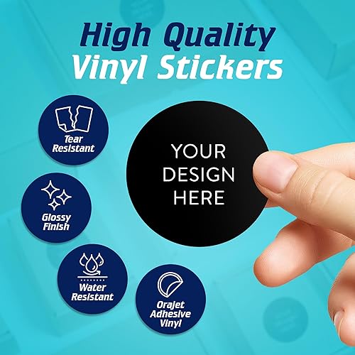 Vista 516 de DayStar Custom Signs & Design - 100 adhesivos de vinilo personalizables, con texto, imagen, diseño y logotipo; adhesivos para logotipo de embalaje