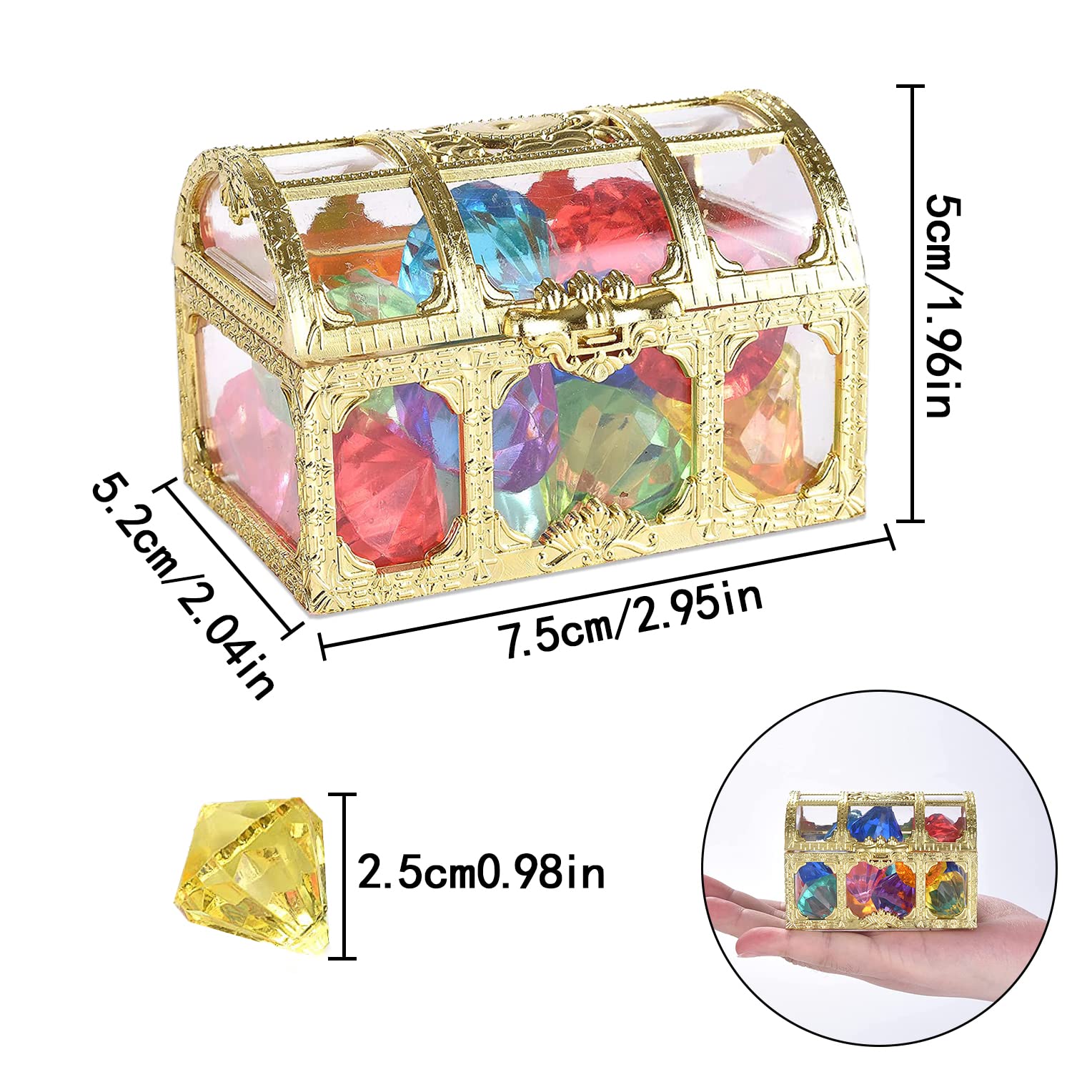 100 Gemmes Acrylique Plongée – 10 Couleurs, 2 Cm – Jeu De Chasse Au Trésor Pour Piscine Et Plage