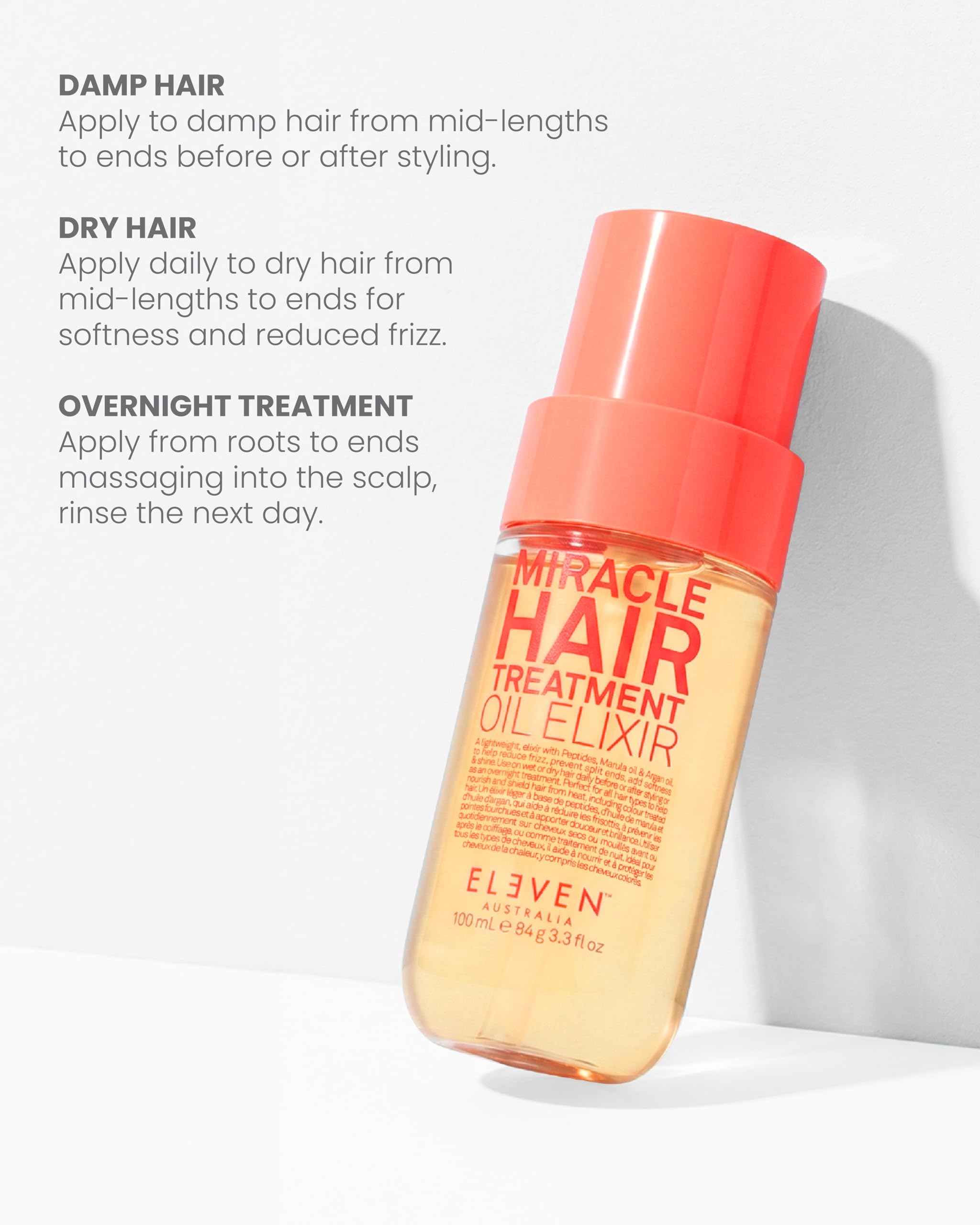 ELEVEN Australia Miracle Hair Treatment Oil Elixir – Haaröl mit Peptiden, Marula & Argan Öl – Reduziert Frizz, beugt Spliss vor, für Glanz & Geschmeidigkeit – für alle Haartypen – 100 ml