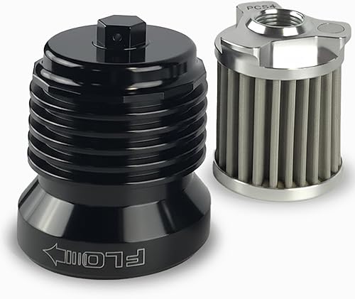 Miniatura 8 de PC Racing FLO Filtro de Aceite Reutilizable Tipo Rosca PCS4BC – Negro con Aletas Pulidas, Filtro de Alto Flujo para Motores Harley Touring, Street