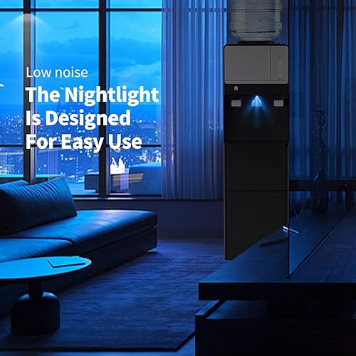 Miniatura 5 de IKT Dispensador de enfriador de agua fría y caliente con máquina de hielo para botella de 5 galones, 27 libras, capacidad diaria, luz nocturna,