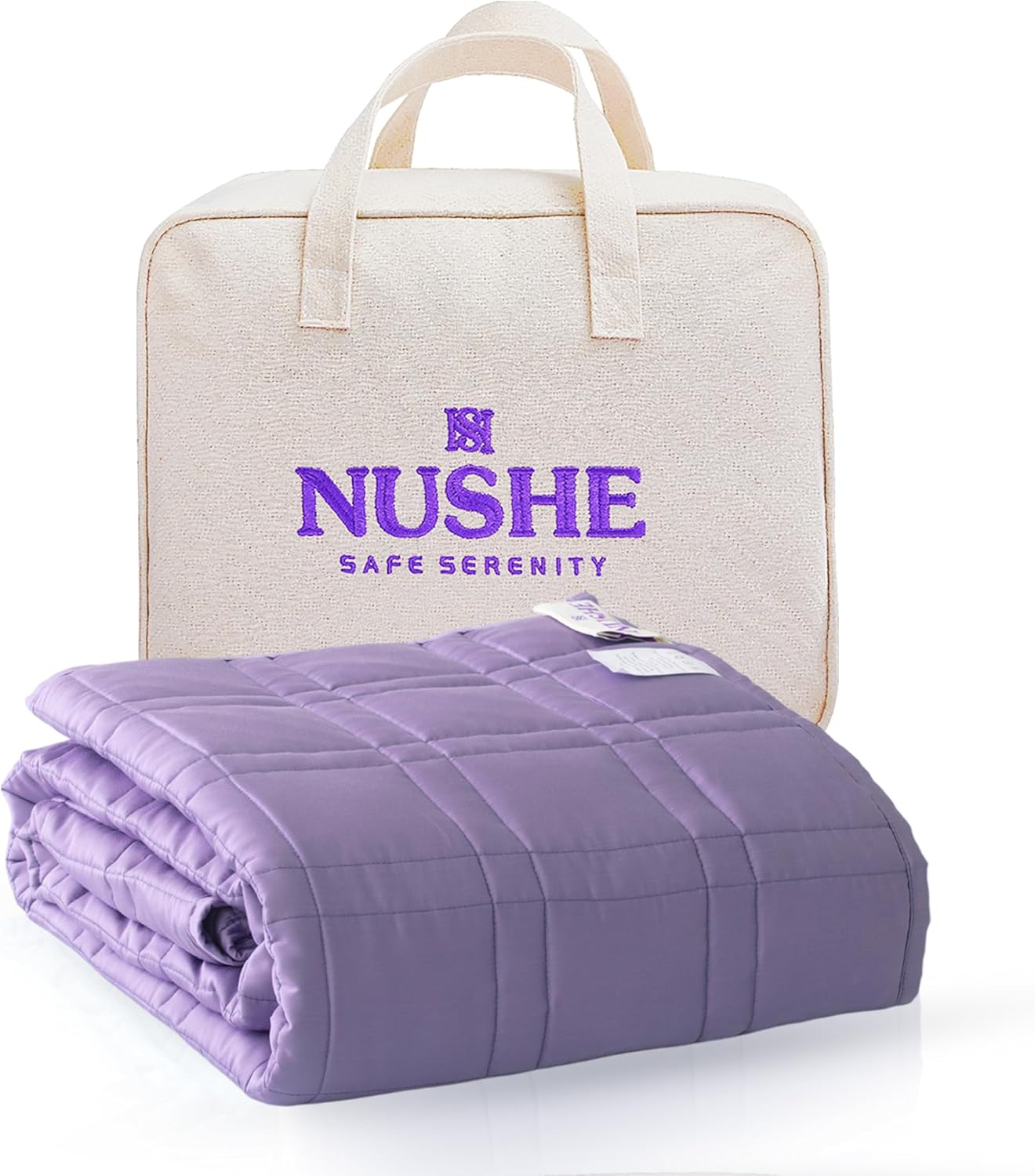 Weighted Blanket for Adults (20 lbs, 60”x80”,Purple)Queen Size. 100% 300TC Viscose, Derived from Bamboo-Premium 7 Layer Cooling Weighted Blankets. Breathable Blanket with travel bag & Machine Washable - Image 7