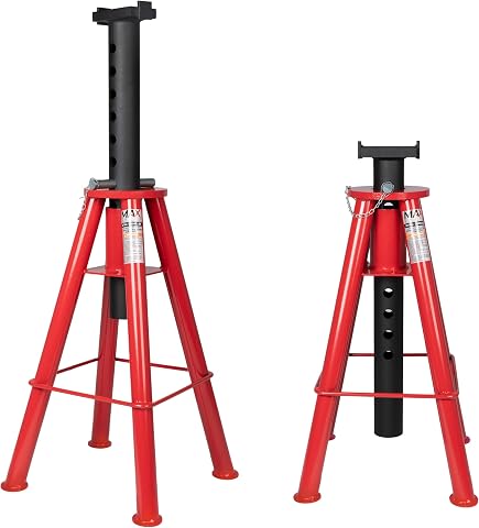 Maxority 10-Ton Heavy-Duty Pin-Type Adjustable Jack Stands, 1 Pair
