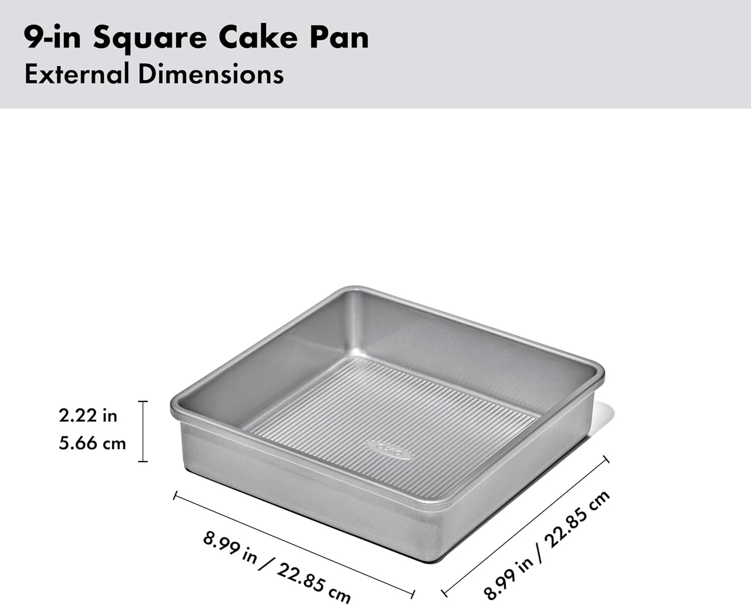 OXO Good Grips Non-Stick Pro Clear Coated Metal Bakeware Cake Pan 9 in Square, Baking Pan for Cakes, Brownies and Cookies