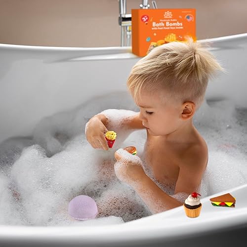 Miniatura 2 de Set de bombas de baño para niños con juguetes sorpresa en el interior para niños (comida rápida)