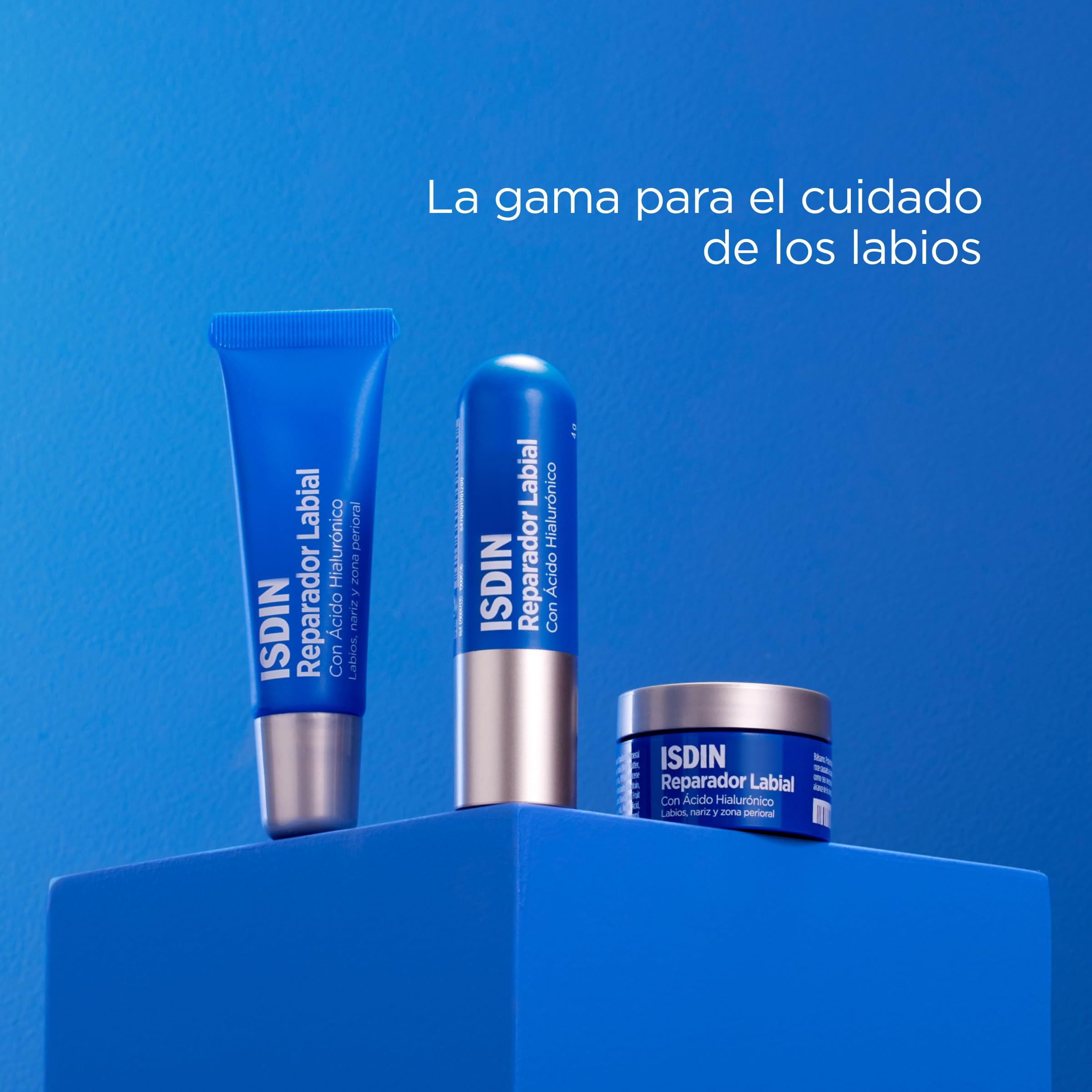 ISDIN Reparador Labial Stick, PACK TRIO Reparador Labial en barra con ácido hialurónico que protege y repara los labios, 3 unidades, 12g