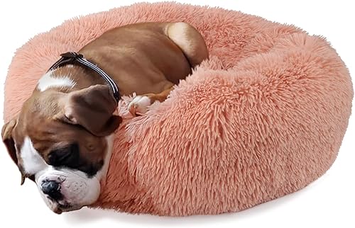 Miniatura 23 de Cama relajante de 30 pulgadas para perros medianos, color gris oscuro, cama lavable y antiansiedad Verde militar,Beige,Negro -,Marrón,Dary café,Gris