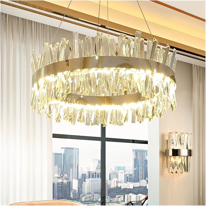 PTTRNS Kroonluchter Crystal kroonluchter plafond woonkamer chroom kroonluchter moderne kristallen kroonluchter decoratieve lampen for eetkamer woonkamer slaapkamer luxe lampen Hangverlichting (Color : Cold photo 3