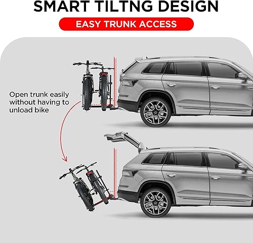 Miniatura 6 de Portabicicletas EZ-FOLD de aluminio de 200 libras con rampa para bicicletas y bicicletas eléctricas, automóvil, SUV, camión, furgoneta, RV y remolque