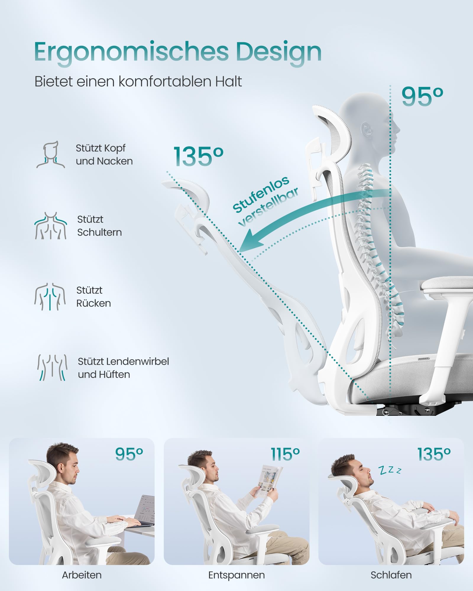 Songmics Bürostuhl ergonomisch – Bild 4