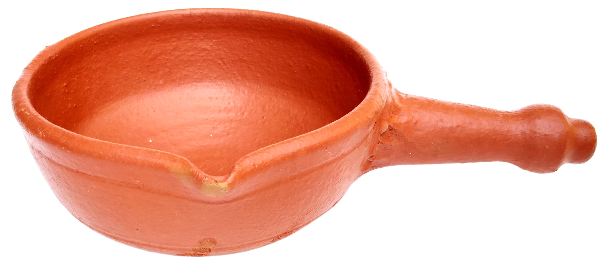 VILLAGE KRAFT Earthen/Mitti/Mud/Terracotta Sauce/Milk/Coffee/Tea Pan Pot Dahi/Curd Setting/Cooking with Ayurvedic Health Benefits,500 Ml,1 Pc,Red