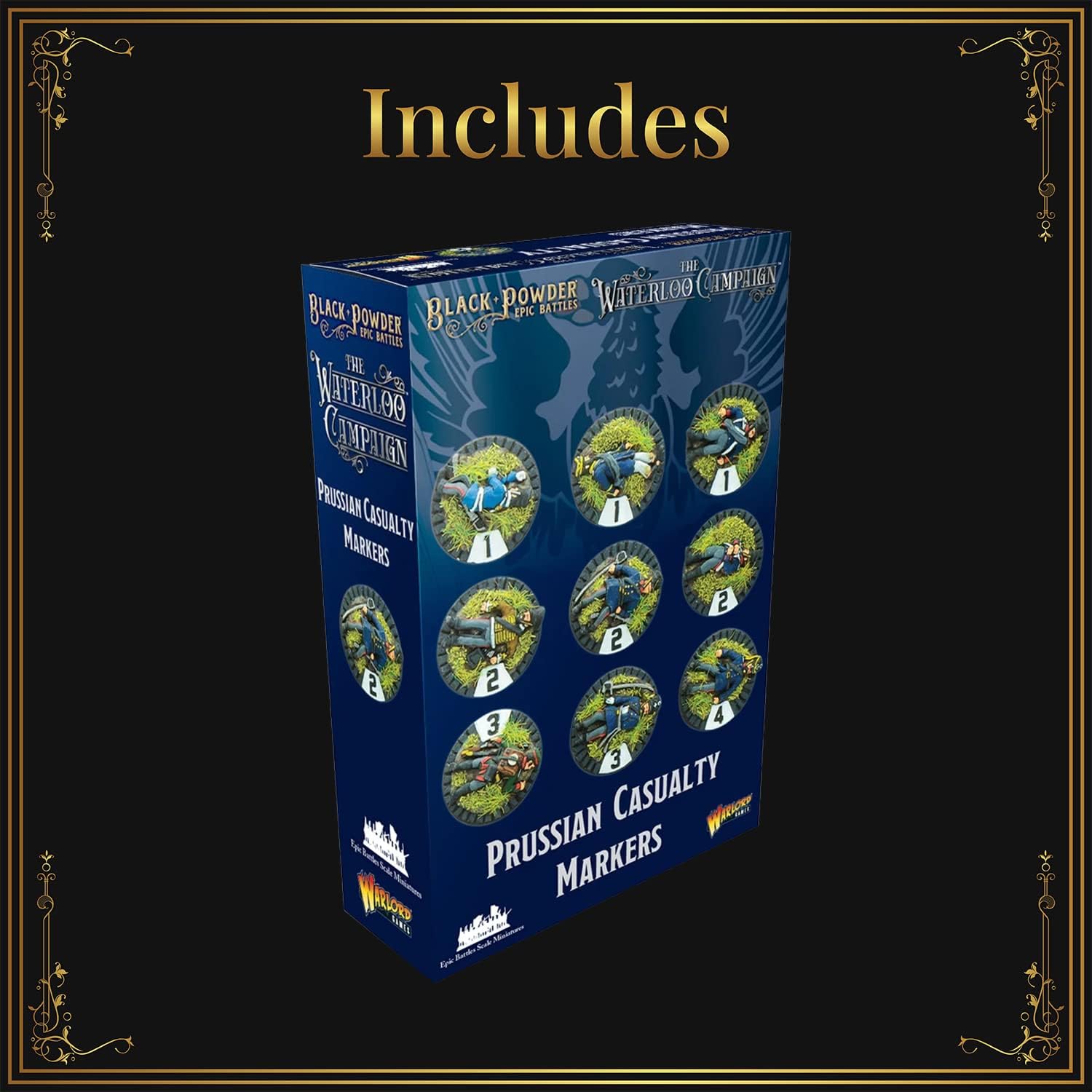 Wargames Delivered - Warlord Games Black Powder War - Epic Battles: Napoleonic Prussian Casualty Markers, Revolutionary Tabletop Toy Soldiers for Miniature Wargaming, and Model War
