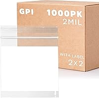 Vista 16 de GPI - Mini bolsas con cremallera de 1 x 1 pulgada, paquete de 100 bolsas de plástico transparente con cierre con cremallera con bloque blanco