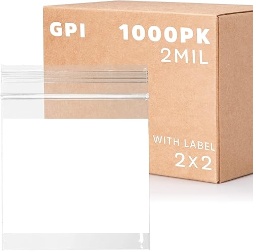 Vista 24 de GPI - 100 bolsas de plástico transparente con cierre de cremallera de 3 x 3 pulgadas, a granel de 2 mil de grosor, fuertes y duraderas, con cierre