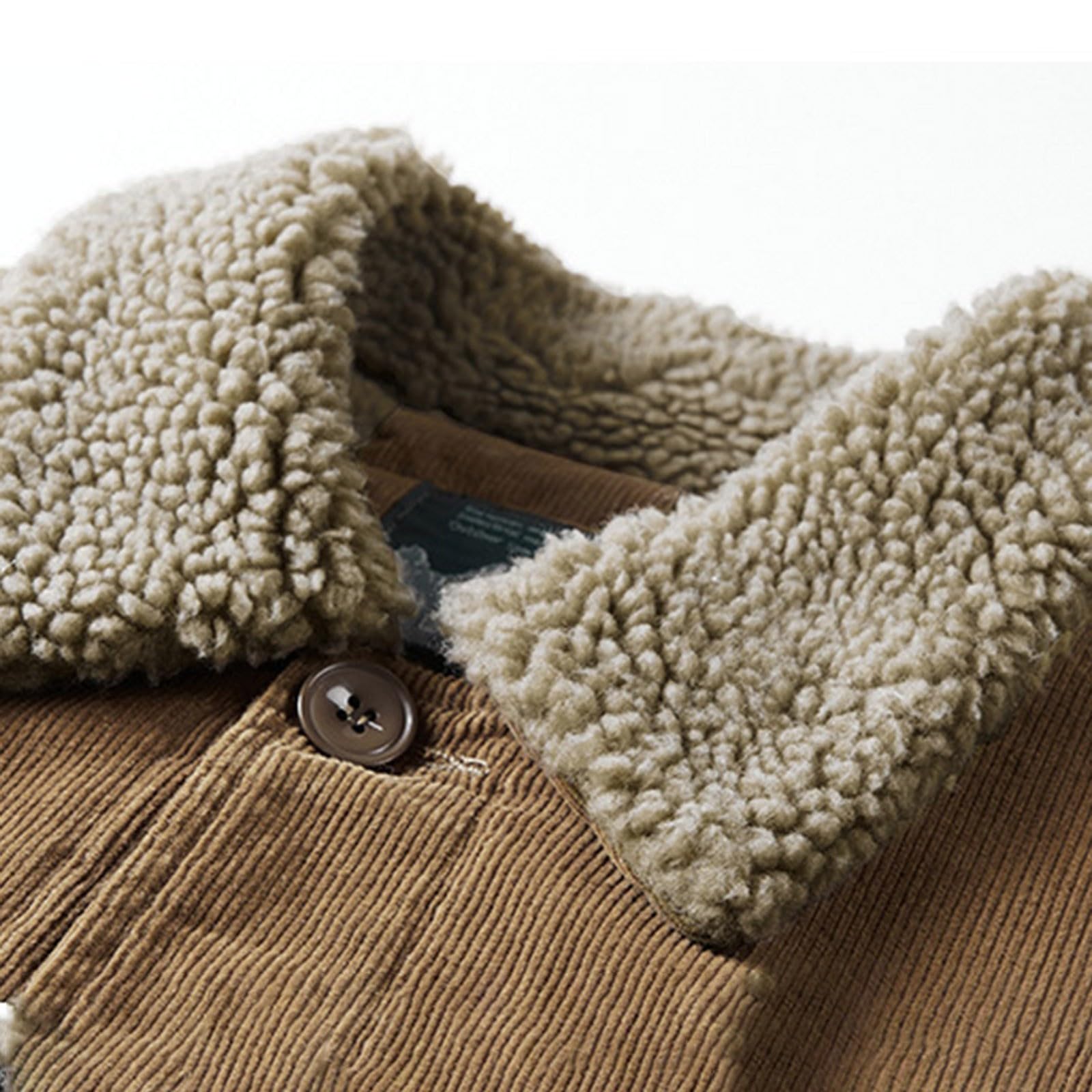 Giacca Pile Uomo - Giacca Invernale in Velluto da Uomo con Colletto Spesso e Caldo in Velluto a Coste Largo e Casual